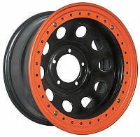 Диски  Off-Road-Wheels Black 8 x 16 5*150 Et: -3 Dia: 113 черный с бедлоком (оранжевый)